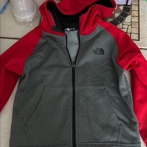 The North Face Kids Hoodie in Red and Gray